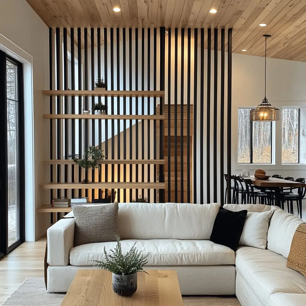 vách ngăn phòng khách và bếp đơn giản