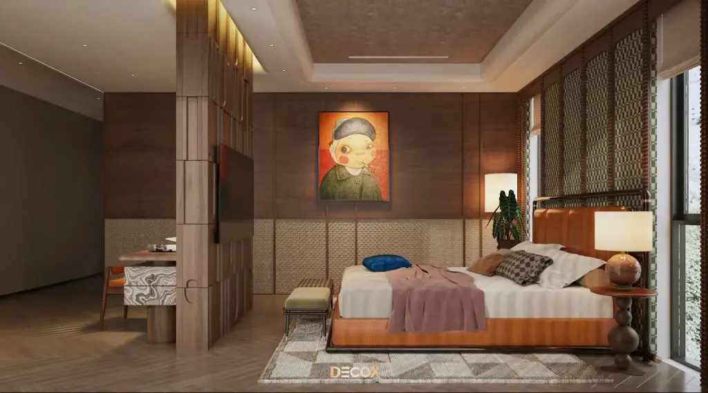 mẫu vách ngăn phòng ngủ của Villa Hồ Tây