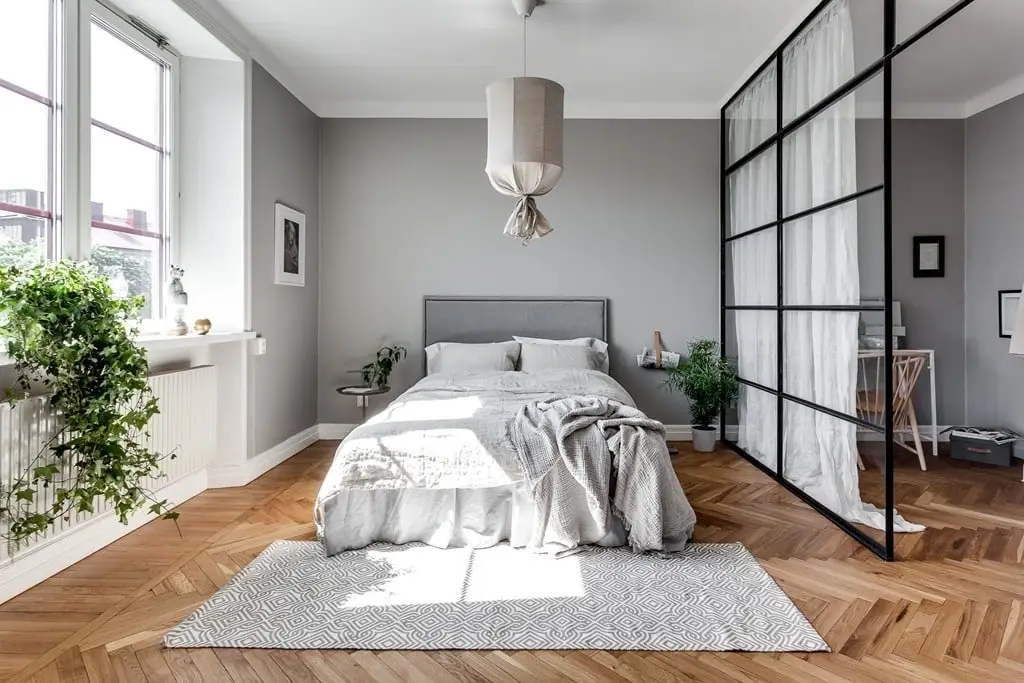 vách ngăn phòng ngủ nhôm kính