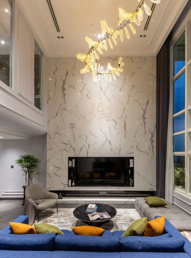 vách tivi phòng khách sang trọng