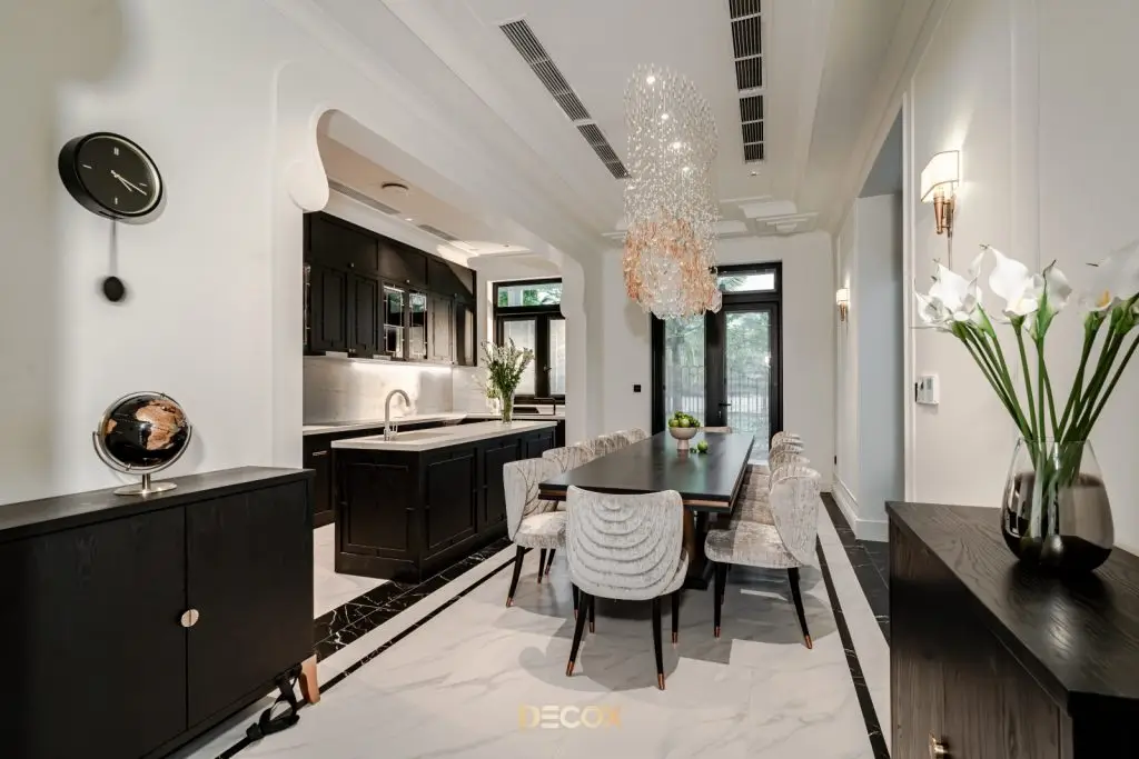 Mẫu bàn ăn gỗ óc chó 10 ghế