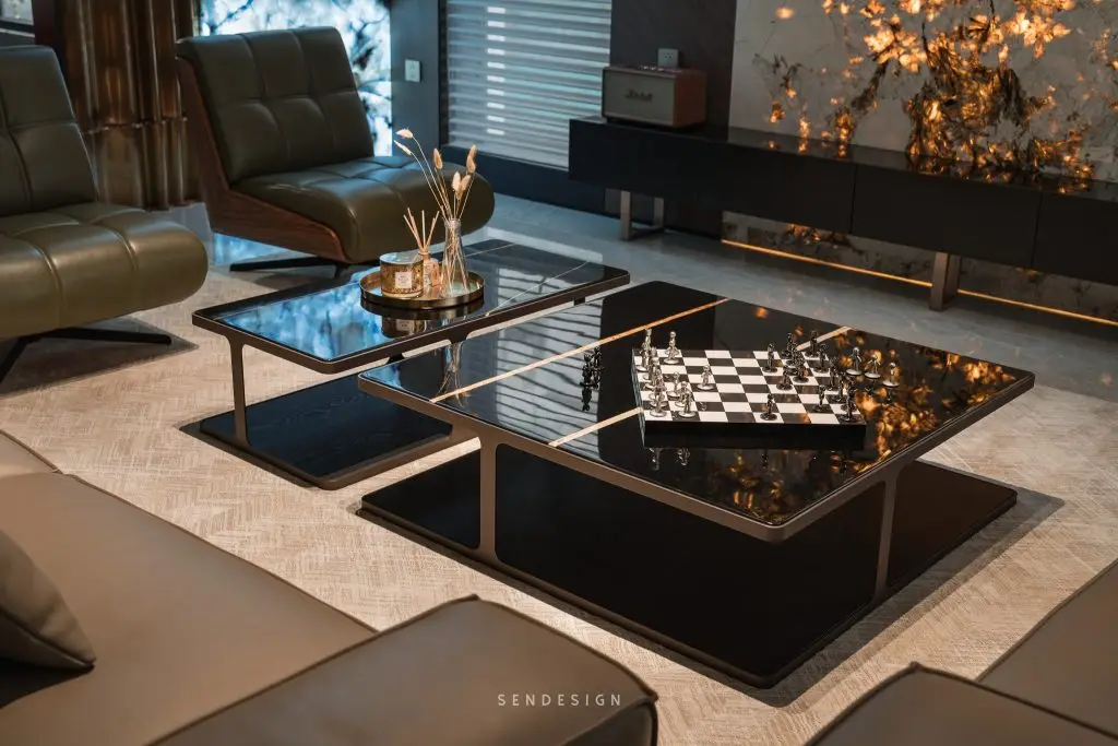 bàn sofa mặt đá chân inõ