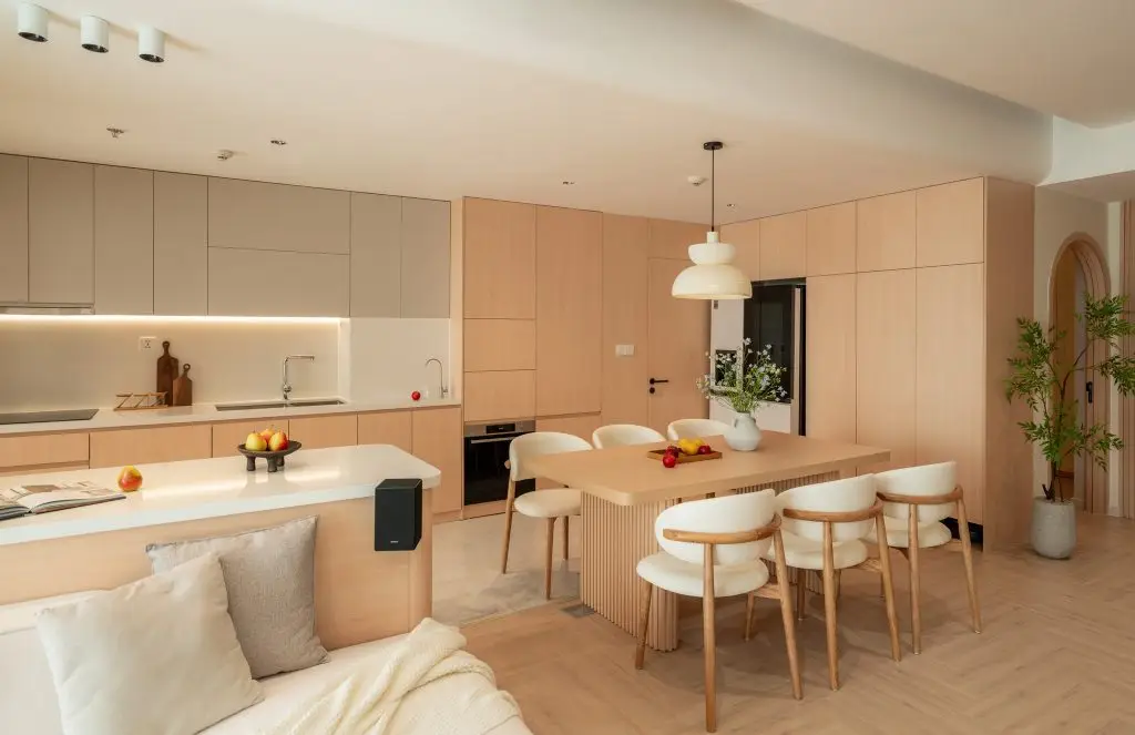 Hệ tủ bếp gỗ Plywood phủ veneer 