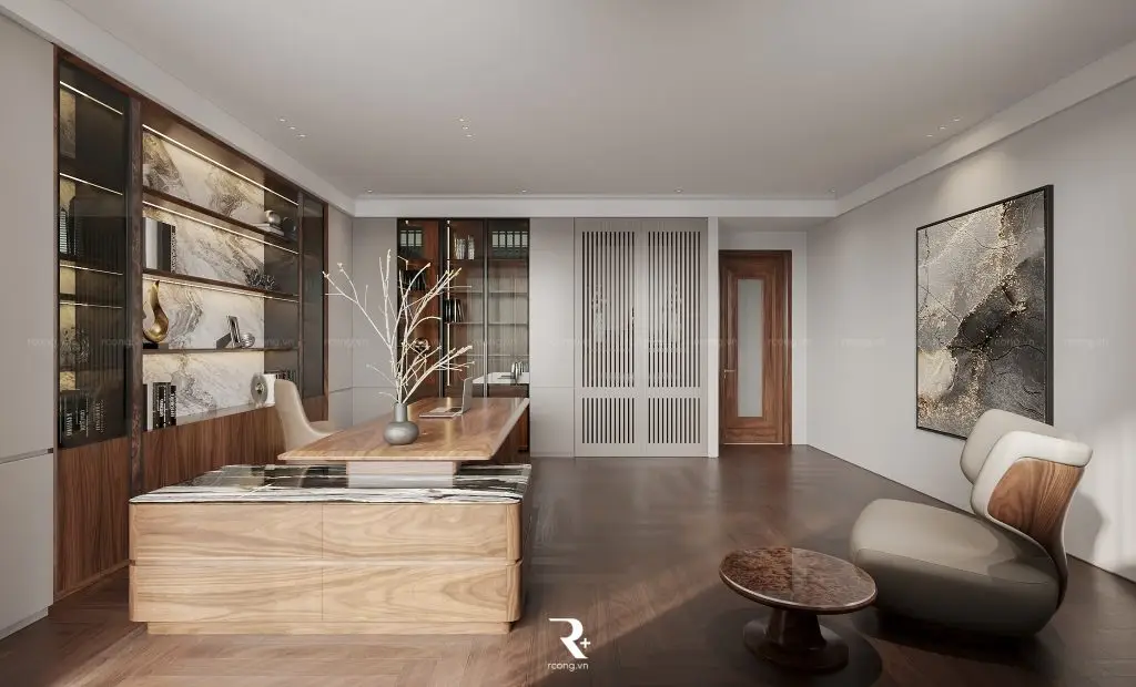 sàn gỗ tự nhiên cho phòng làm việc