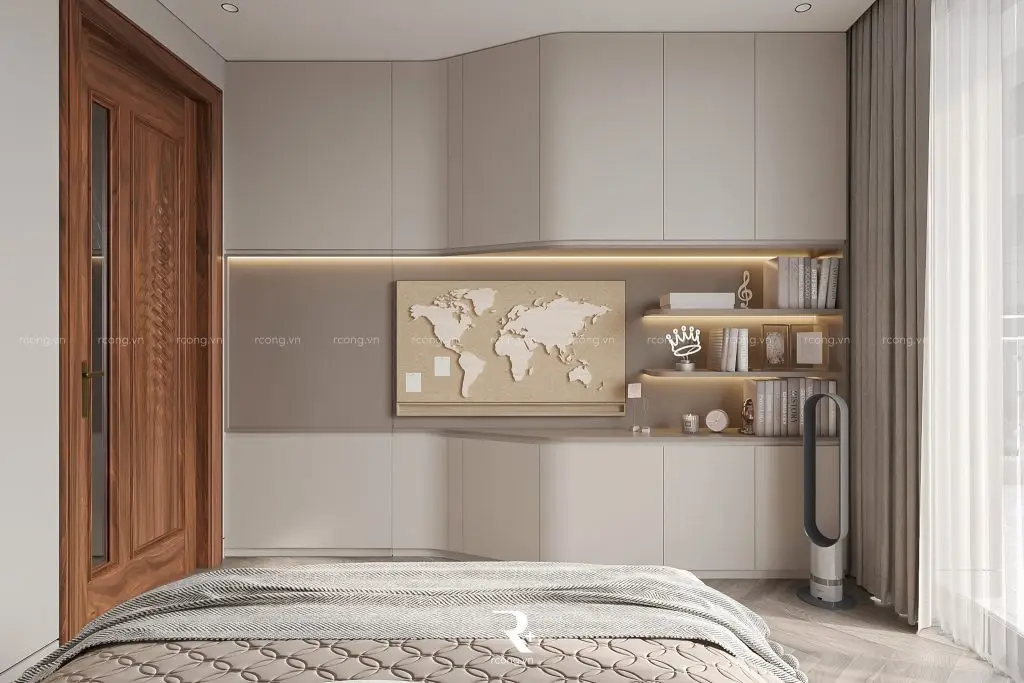 mẫu cửa gỗ công nghiệp sang trọng cho phòng ngủ