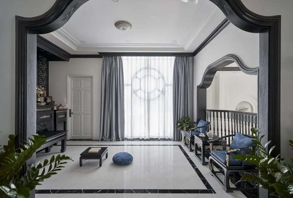 đá granite trắng lát sàn phòng thờ