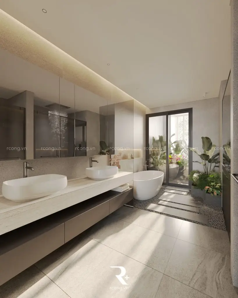 đá granito ốp tường và lát sàn nhà tắm