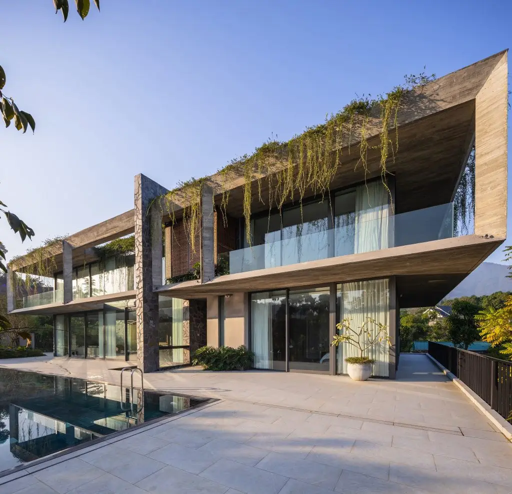 đá vân gỗ ốp mặt tiền