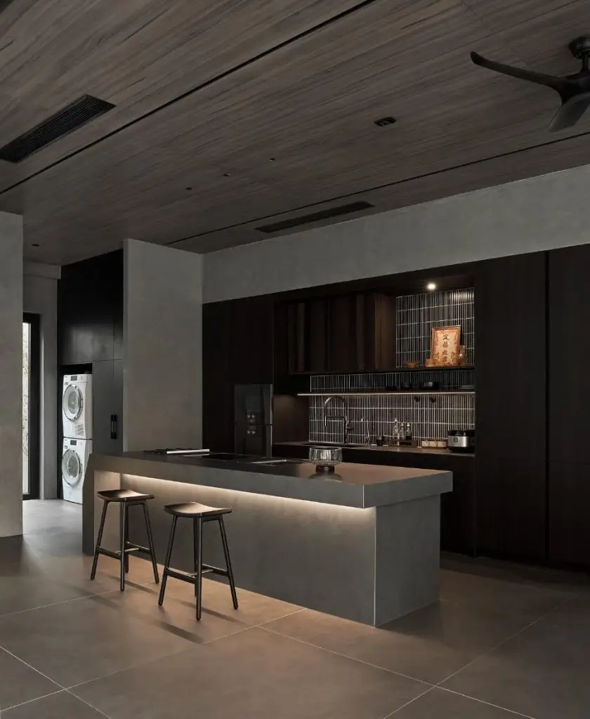 mẫu quầy bar bếp kết hợp bàn đảo