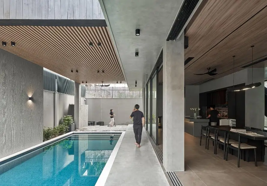 trần nhôm giả gỗ ngoài trời