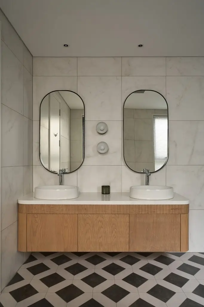 mẫu tủ lavabo bằng gỗ tự nhiện