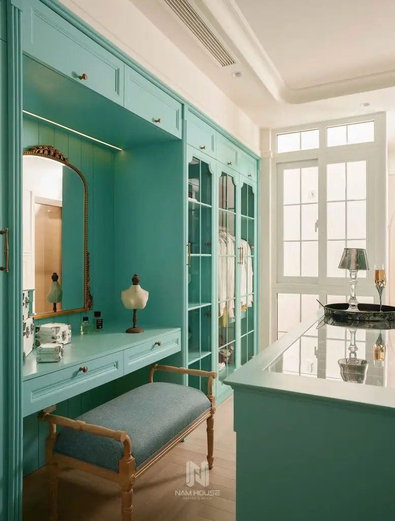 tủ quần áo gỗ công nghiệp tân cổ điển