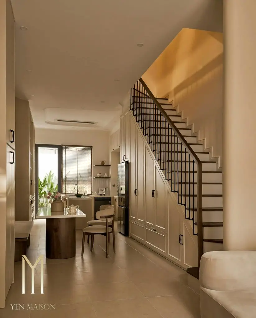 cách bố trí phòng bếp nhà ống hẹp