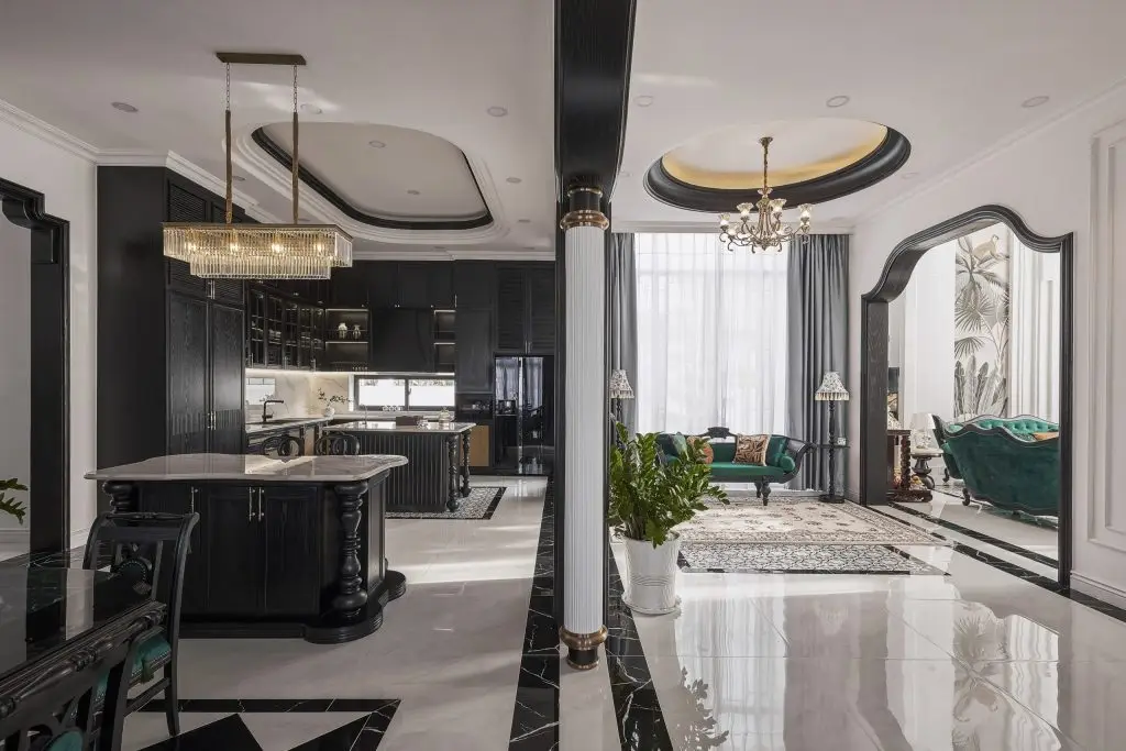 cách bố trí phòng bếp tân cổ điển